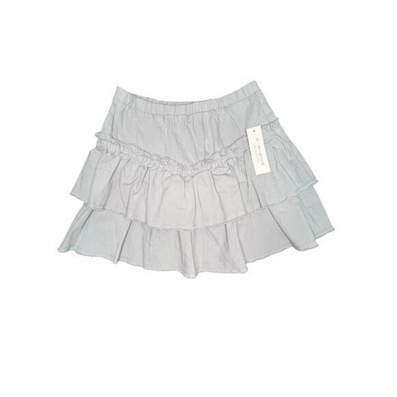 NWT Kirious Blue Grey Layered Stretchy Cotton Mini Skirt - Picture 1 of 5